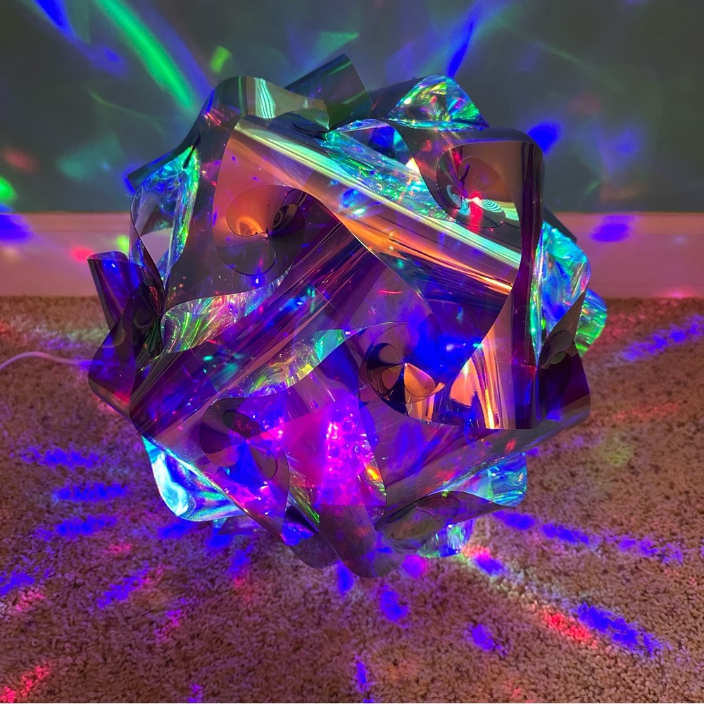 Geometric iridescent puzzle light pendant lamp